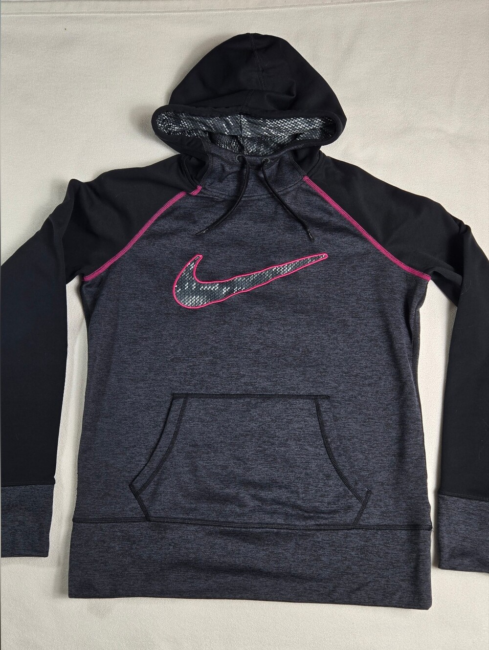 Nike Therma-Fit Black & Charcol Women's Hooded Sweatshirt, Size M